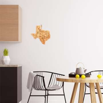 Totally Bamboo Destination Texas State Shaped Serving and Cutting Board, Includes Hang Tie for Wall Display
