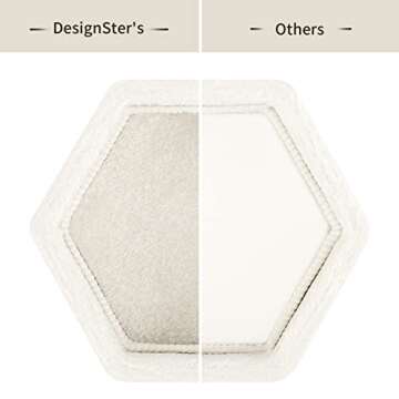 DesignSter Hexagon Velvet Ring Box - Premium Gorgeous Vintage Double Ring Display Holder with Detach...