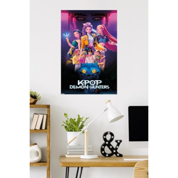 Vibrant Netflix KPop Demon Hunters Group Wall Poster - Unframed 22.4" x 34"