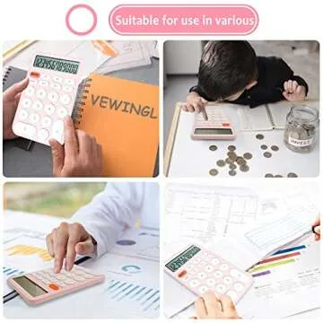 VEWINGL Standard Calculator 12 Digit,Desktop Large Display and Buttons,Calculator with Large LCD Display for Office,School, Home & Business Use,Automatic Sleep,with Battery