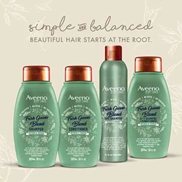 Aveeno Fresh Greens Blend Sulfate-Free Dry Shampoo Spray with Rosemary, Peppermint & Cucumber to Thicken & Nourish, Volumizing Dry Shampoo for Thin or Fine Hair, Paraben & Dye-Free
