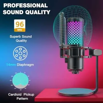 ZealSound USB RGB Microphone for Gaming & Podcasting