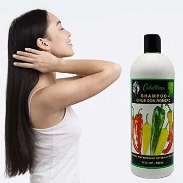 Cabellina Chile con Romero Shampoo, Cleans and Refresh, 32 FL OZ, Bottle,Green