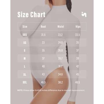 INLYRIC Women's Natrelax Long Sleeve Bodysuit Mock Turtleneck Women Slimming Tops Thermal Underwear Stretchy Jumpsuits White XX-Small