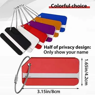Durable Aluminum Luggage Tags - 12 Vibrant Colors for Easy Identification