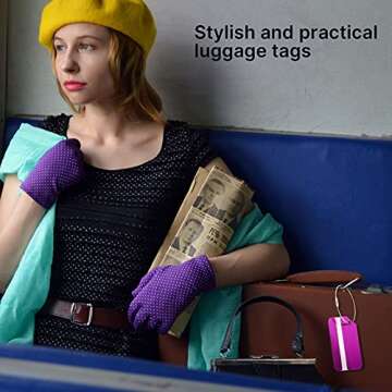 12 Pieces Luggage Tags Business Card Holder Aluminum Metal Travel ID Bag Tag for Suitcases Travel Luggage Baggage Identifier (Red, Silver, Black, Blue, Purple, Gold)