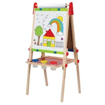Adjustable Magnetic Kids Art Easel with Paper Roll