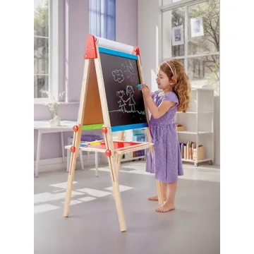 Adjustable Magnetic Kids Art Easel with Paper Roll