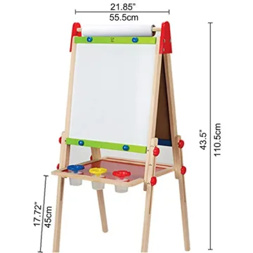 Adjustable Magnetic Kids Art Easel with Paper Roll