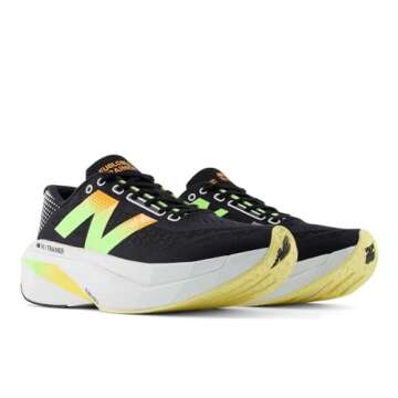 New Balance Men's FuelCell Supercomp Trainer V3 Running Shoe, Black/Phantom/Bleached Lime Glo, 9