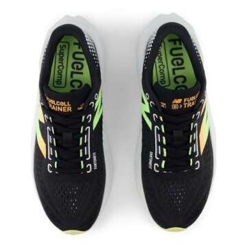 New Balance Men's FuelCell Supercomp Trainer V3 Running Shoe, Black/Phantom/Bleached Lime Glo, 9