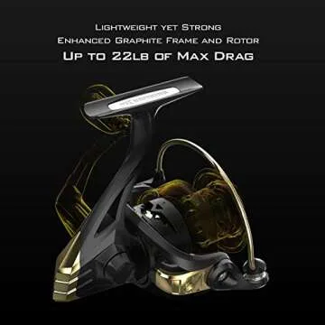 KastKing Valiant Eagle Spinning Reels, Black Gold Fishing Reel, Size 4000