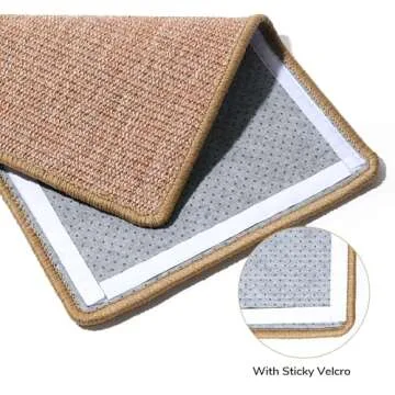 FUKUMARU Cat Scratcher Mat, 23.6 X 31.5 Inch Natural Sisal Cat Scratch Mats, Horizontal Cat Floor Scratching Pad Rug, Protect Carpets and Sofas Brown