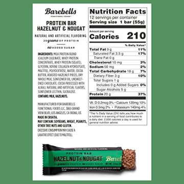 Barebells Hazelnut & Nougat Protein Bars - 20g Protein