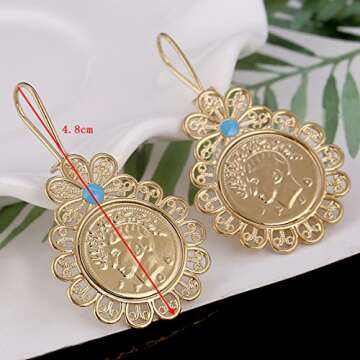 Exquisite 24K Gold Plated Iran Coin Earrings - Unique Jewelry for Women