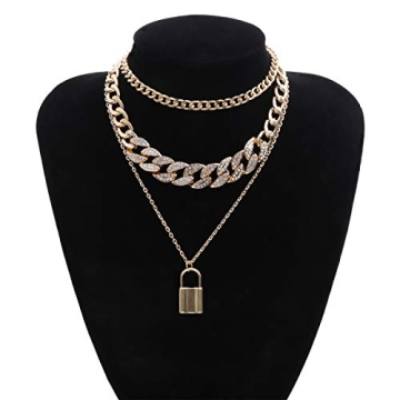 Shiny Hip Hop Rhinestone Chain Necklace Set for All
