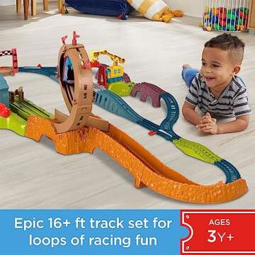 Thomas & Friends Toy Train Set Loop & Launch Maintenance Yard with Thomas Motorized Engine & Carly T...