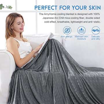 AmyHomie Cooling Blanket for Perfect Sleep Comfort