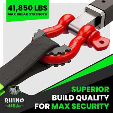 Rhino USA D Ring Shackles - Heavy Duty Towing Solution