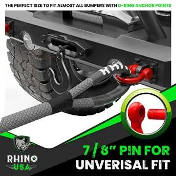 Rhino USA D Ring Shackles - Heavy Duty Towing Solution