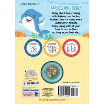 Baby Shark's Big Day - Children's Rattle and Read Interactive Sensory Board Book with Spinning Rattl...