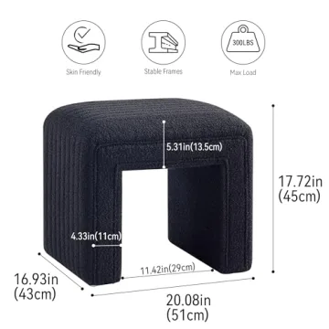 Get Set Style Vanity Stool Comfortable Upholstered Ottoman