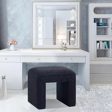 Get Set Style Vanity Stool Comfortable Upholstered Ottoman