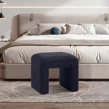 Get Set Style Vanity Stool Comfortable Upholstered Ottoman