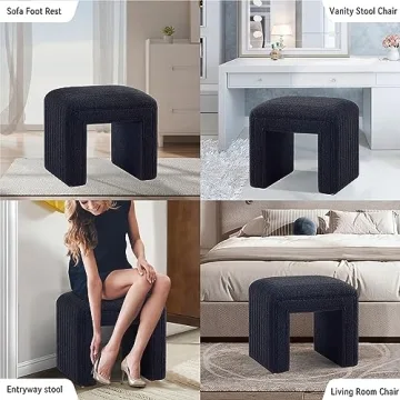 Get Set Style Vanity Stool Comfortable Upholstered Ottoman