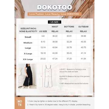 Dokotoo Womens Plus Size Khaki Jumpsuits for Women Overalls Loose Casual Wide Leg One Piece Sleeveless Solid Jumpsuit Adjustable Straps Long Pant Rompers with Pockets XX-Large