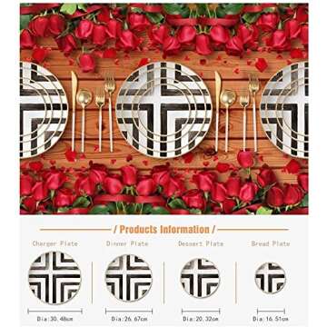 KBDSD Bone China Dinner Plate, Scandinavian Style Hand Painted Crossroad Stripes Black and White Western Dinner Plate Ceramic Plate, Household Round Tableware, Salad Plate and Steak Plate