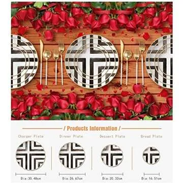 KBDSD Bone China Dinner Plate, Scandinavian Style Hand Painted Crossroad Stripes Black and White Western Dinner Plate Ceramic Plate, Household Round Tableware, Salad Plate and Steak Plate