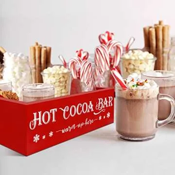 Christmas Hot Cocoa Box for Home Kitchen Holiday Decor
