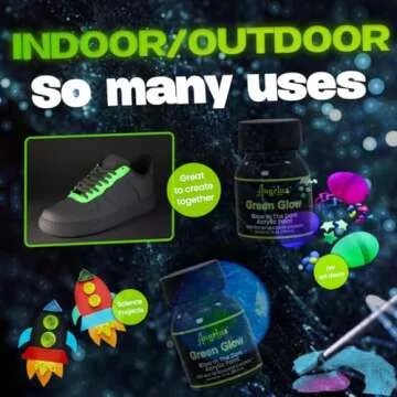 Angelus Neon Green Glow Paint - Brightest Non-Toxic Glow