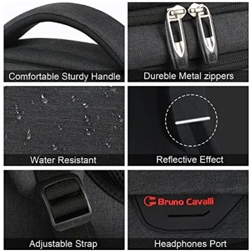 Laptop Backpack,Business Travel Anti Theft Slim Durable Laptops Backpack with USB Charging Port,Water Resistant College Computer Bag for Women & Men Fits 15.6 Inch Laptop and Notebook - Black