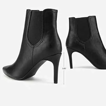DREAM PAIRS Stylish Black Stiletto Ankle Boots for Women