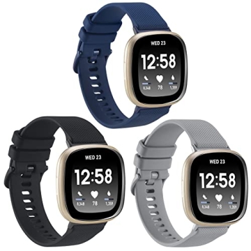 Stylish 3-Pack Sport Bands for Fitbit Versa & Sense