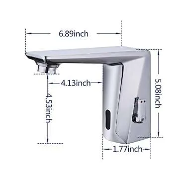 Automatic Sensor Touchless Bathroom Sink Faucet,Chrome Vanity Faucets,Hands Free Bathroom Water Tap ...