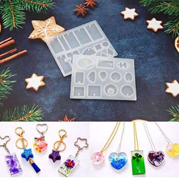 EuTengHao 229Pcs DIY Jewelry Casting Molds Tools Set More Than 120 Designs Contains 8 Silicone Jewel...
