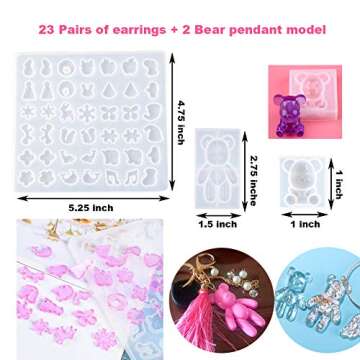 EuTengHao 229Pcs DIY Jewelry Resin Mold Set for Creatives