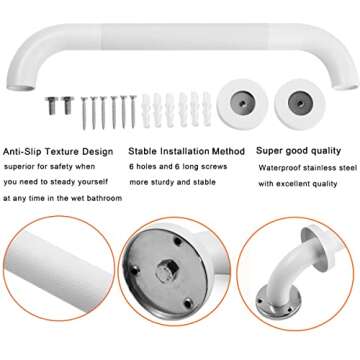 Rackickyer 12 Inch Shower Grab Bars - Safety & Style