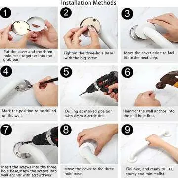 Rackickyer 12 Inch Shower Grab Bars - Safety & Style