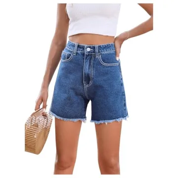 SweatyRocks Women's High Waist Denim Shorts - Stylish & Comfortable Summer Hot Pants