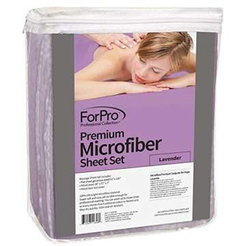 ForPro Professional Collection Premium Microfiber 3-Piece Massage Sheet Set, Lavender, Ultra-Light, ...