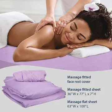 ForPro Lavender Microfiber Massage Sheet Set 3-Piece