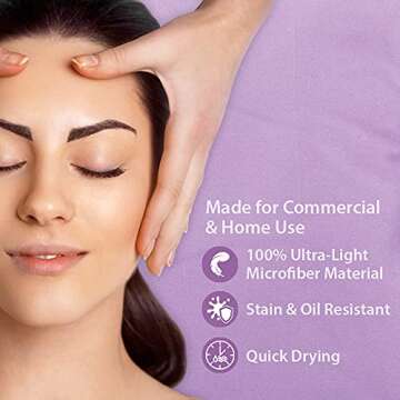 ForPro Professional Collection Premium Microfiber 3-Piece Massage Sheet Set, Lavender, Ultra-Light, Stain and Wrinkle-Resistant Includes Massage Flat and Fitted Sheet and Massage Face Rest Cover