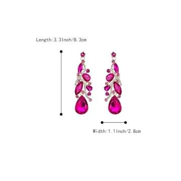 BriLove Bohemian Crystal Dangle Earrings for Women