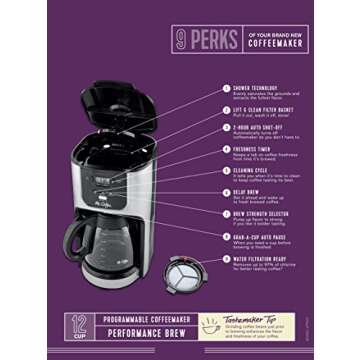 Mr. Coffee 12-Cup Programmable Coffee Maker with Brew Strength Selector