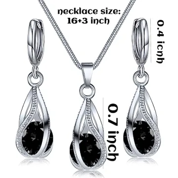 Stylish Silver Plated Jewelry Set with Dangle Earrings