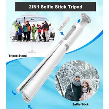 TONEOF 67" Travel Tripod,Selfie Stick,All-in-1 Phone Tripod Stand with Integrated Wireless Remote,Li...